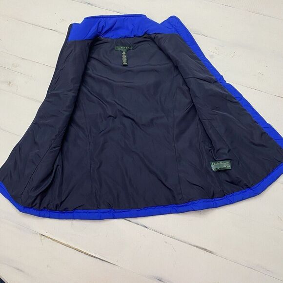 Lauren Ralph Lauren Blue Quilted Jacket Vest Women's Size Small Preppy - Picture 6 of 14